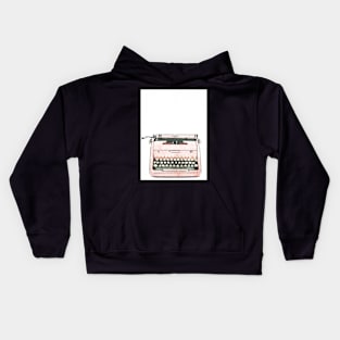 Digital Retro Relic Collection Vintage Pink Typewriter Kids Hoodie